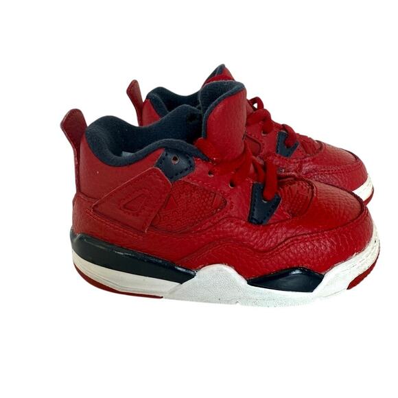 Nike Jordan 4 Retro SE PS Monsoon Red Youth Sneakers Size 7C Kidcore - Picture 1 of 8